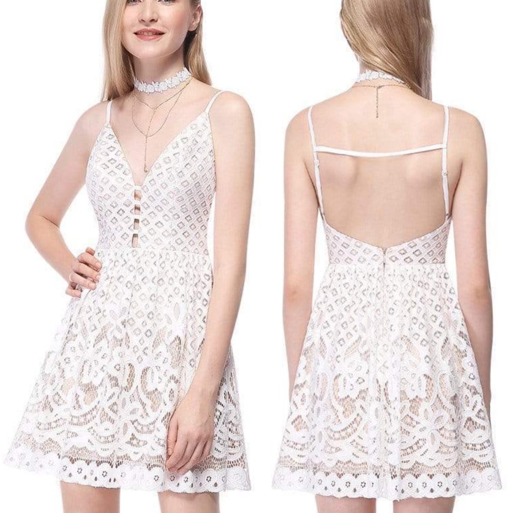 Beautiful Lace Fit and Flare Party Dress